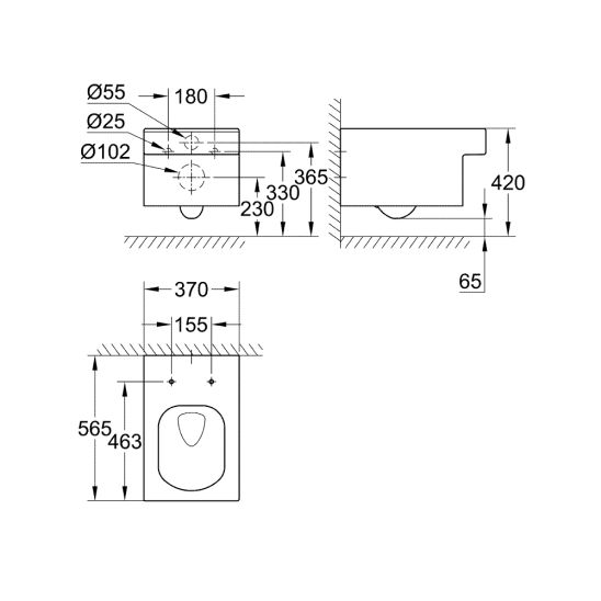 Készlet WC csésze Grohe Cube Ceramic 3924400H, beépíthető keret Grohe Rapid SL 38827000, 39488000