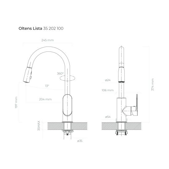 Készlet acél mosogató Grohe K700 31574SD1, konyhai csaptelep Oltens Lista 35202100