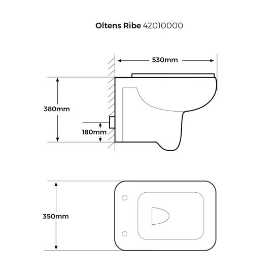 Készlet beépíthető keret Oltens Triberg 50001000, WC csésze lassú záródású ülőkével Oltens Ribe 42010000