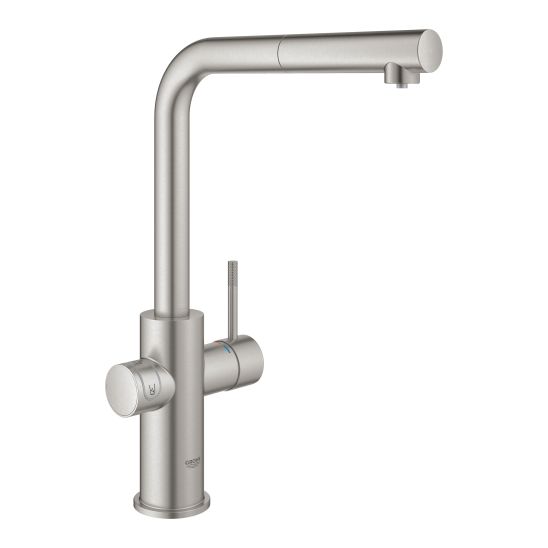 Készlet konyhai csaptelep szűrővel Grohe Blue 31539DC0, gránit mosogató Grohe K700 31655AP0