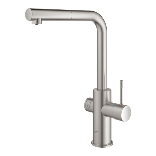 Készlet konyhai csaptelep szűrővel Grohe Blue 31539DC0, gránit mosogató Grohe K700 31655AP0