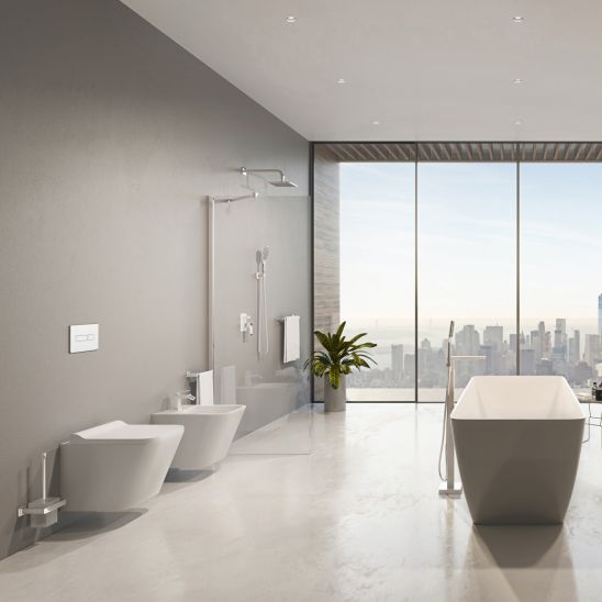 Készlet beépíthető keret Tece Base 9400407, WC csésze lassú záródású ülőkével Omnires Fontana FONTANAMWBP, 9.240.400