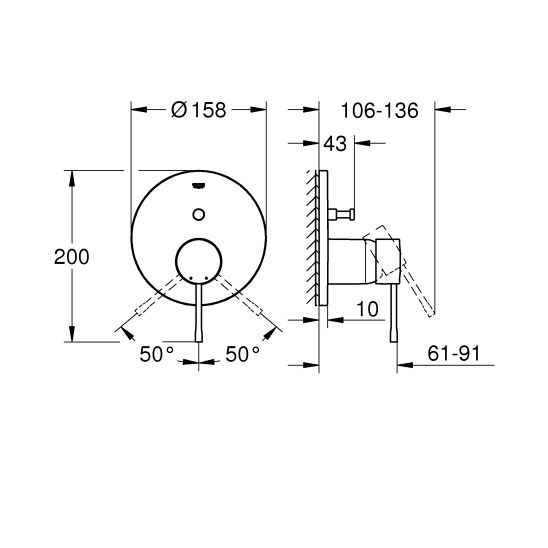 Készlet kád és zuhany csaptelep Grohe Essence 24058001, fejzuhany Grohe Vitalio Start Shower System 26815000, 35600000, 27851000, 26962001, 2794610E, 28741002