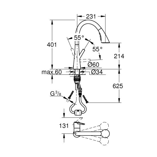 Készlet konyhai csaptelep Grohe Zedra 32294002, gránit mosogató Grohe K700 31651AP0