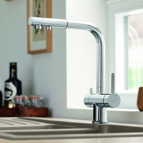 Készlet konyhai csaptelep Blanco Fontas-S II 525199, folyadékadagoló Blanco Lato 525809