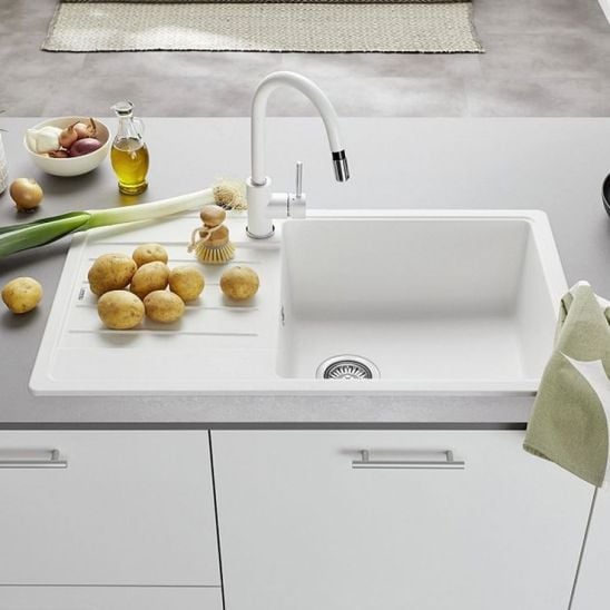 Készlet gránit mosogató Blanco Legra XL 6 S 523328, konyhai csaptelep Oltens Lista 35202100