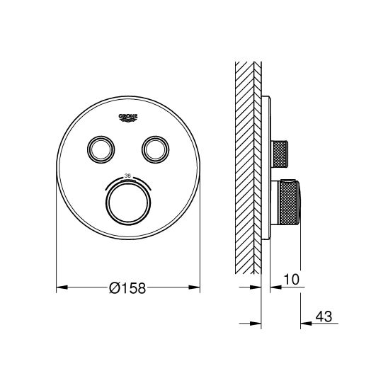 Készlet fejzuhany karral Grohe Rainshower 26066GN0, kád és zuhany csaptelep Grohe Grohtherm SmartControl 29119GN0, 26574GN0, 27057GN0, 35600000, 27074GN0, 28362GL0