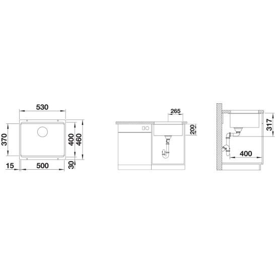 Készlet gránit mosogató Blanco Etagon 500-U 525887, konyhai csaptelep Blanco Linus-S 525807