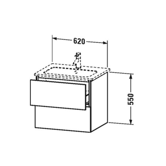 Készlet szekrény Duravit L-Cube LC624002222, mosdótál Duravit ME by Starck 2336630000