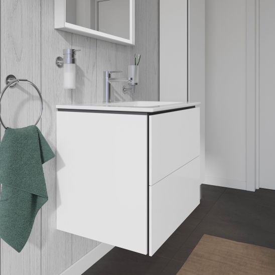 Készlet szekrény Duravit L-Cube LC624002222, mosdótál Duravit ME by Starck 2336630000