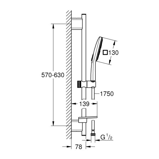 Készlet kád és zuhany csaptelep Grohe Grohtherm 800 Cosmopolitan 34766000, zuhany készlet Grohe Vitalio SmartActive 26596000