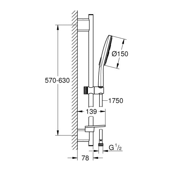 Készlet zuhany készlet Grohe Vitalio SmartActive 26598000, kád és zuhany csaptelep Grohe Grohtherm 800 34567000