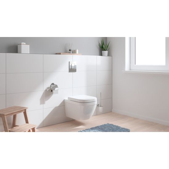 Készlet WC csésze lassú záródású ülőkével Grohe Euro Ceramic 39693000, süllyesztett keret gombbal és tömítéssel Grohe Solido 39930000