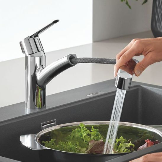 Készlet gránit mosogató Grohe K400 31639AP0, konyhai csaptelep Grohe Start 30531001