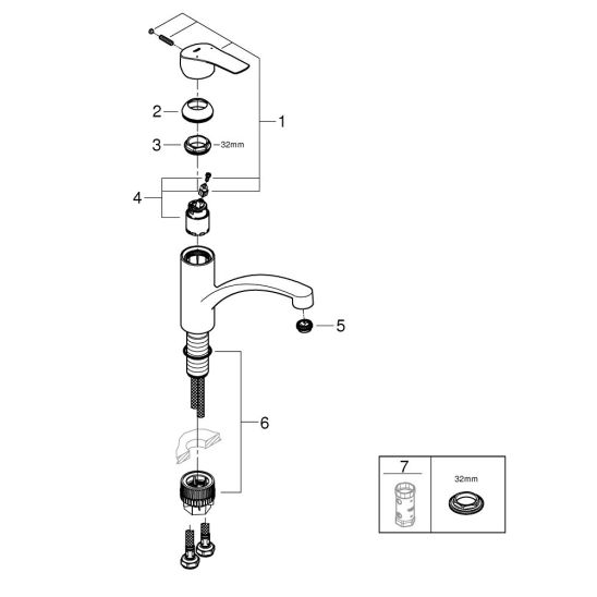 Készlet gránit mosogató Grohe K400 31639AP0, konyhai csaptelep Grohe Start 30530002