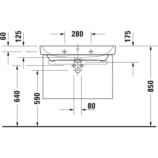 Készlet szekrény Duravit No. 1 N14283018180000, mosdótál Duravit No. 1 23758000002