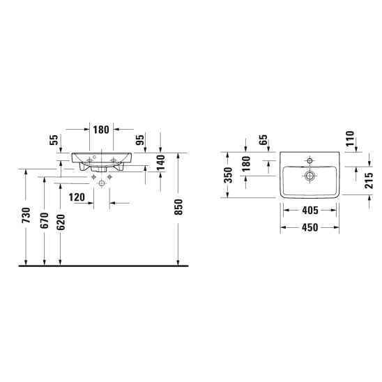 Készlet szekrény Duravit No. 1 N14266R18180000, mosdótál Duravit No. 1 07434500002