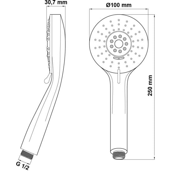 Készlet kád és zuhany csaptelep Hagser Della HGR90000034, zuhanyfej Hagser Tina HGR16000037, HGR31000037, HGR25000037