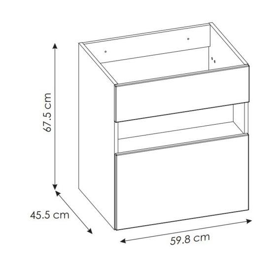 Készlet szekrény Comad Bahama White BAHAMAWHITE820FSC, mosdótál Comad Sky SKY 60/DP-8099