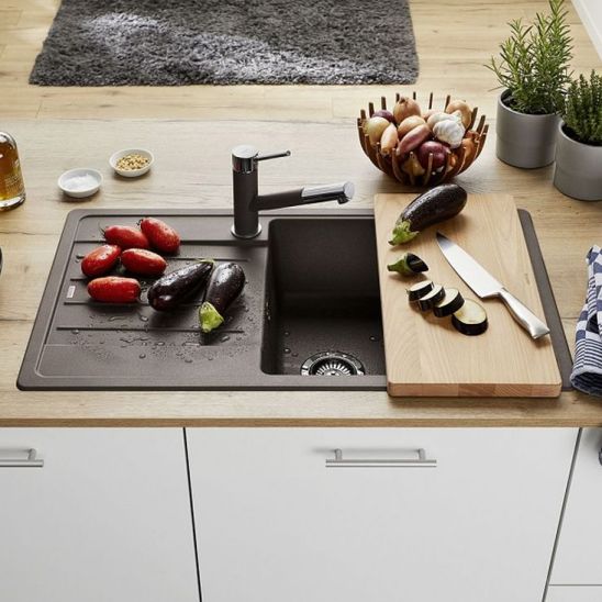 Készlet gránit mosogató Blanco Legra XL 6 S 526087, konyhai csaptelep Oltens Lista 35202100