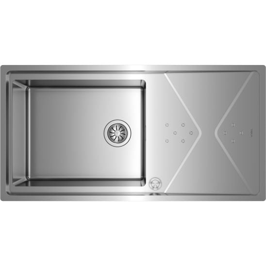 Készlet acél mosogató szifonnal Teka Brooklyn 115100023, konyhai csaptelep Teka Brooklyn 116030056