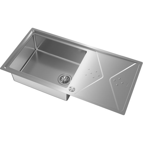 Készlet acél mosogató szifonnal Teka Brooklyn 115100023, konyhai csaptelep Teka Brooklyn 116030056