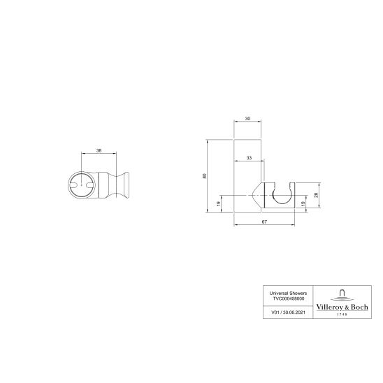 Készlet kád és zuhany csaptelep Villeroy & Boch Universal Taps & Fittings TVD00065300076, fejzuhany Villeroy & Boch Universal Showers TVC00000100076, TVD00065100000, TVS10900600076, TVC00045800076, TVC00045351076, TVC00045600076, TVC00003500076
