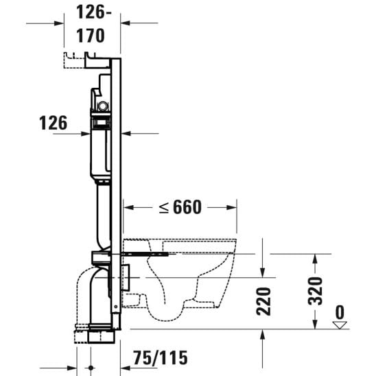 Készlet WC csésze lassú záródású ülőkével Duravit D-Neo 45770900A1, beépíthető keret Duravit DuraSystem WD1029000000, WD5009011000