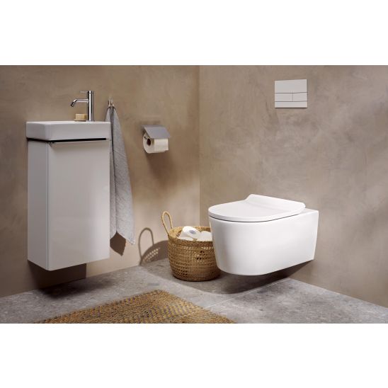 Készlet WC csésze Hansgrohe EluPura S 62024450, WC ülőke Hansgrohe EluPura Original S 60148450