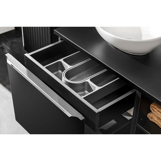 Készlet szekrény Comad Santa Fe Black SANTA FE BLACK 82-60-B-2S, mosdótál Comad Domi UN-DOMI-MW 78249MW, SANTA FE BLACK 89-60-B