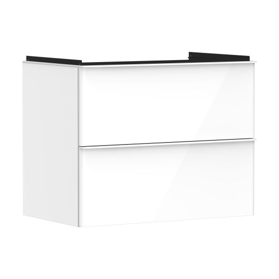 Készlet szekrény Hansgrohe Xelu Q 54027700, mosdótál Hansgrohe Xelu Q 61024450