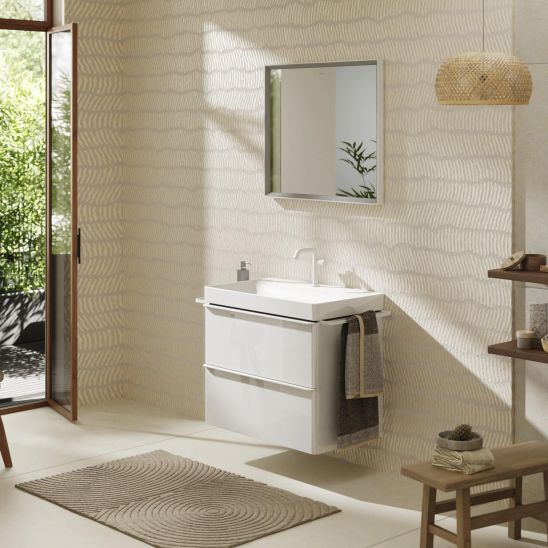 Készlet szekrény Hansgrohe Xelu Q 54027700, mosdótál Hansgrohe Xelu Q 61024450