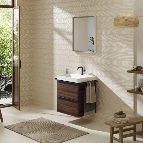 Készlet szekrény Hansgrohe Xelu Q 54026670, mosdótál Hansgrohe Xelu Q 61016450