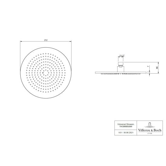 Készlet kád és zuhany csaptelep Villeroy & Boch Universal Taps & Fittings TVD00065300076, fejzuhany Villeroy & Boch Universal Showers TVC00000100076, TVD00065100000, TVS10900600076, TVC00045800076, TVC00045351076, TVC00045600076, TVC00003500076