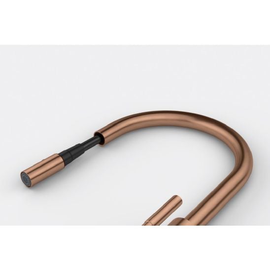 Készlet konyhai csaptelep Franke Mythos Masterpiece Pull-Out Spray 115.0711.557, folyadékadagoló Franke Atlas 112.0717.104