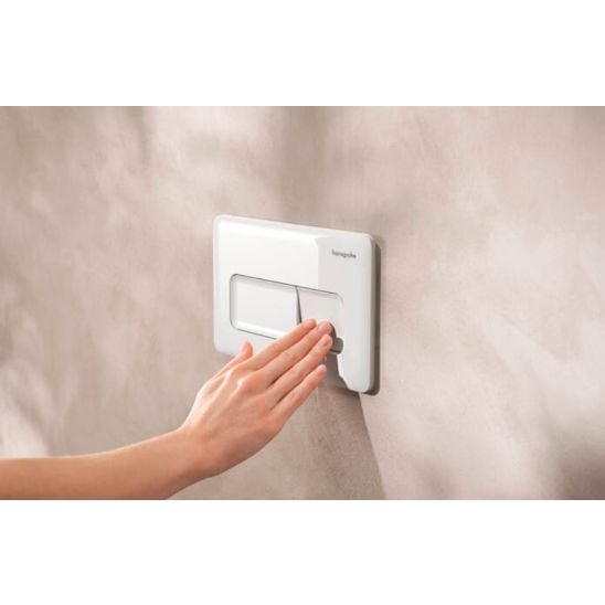 Készlet WC csésze lassú záródású ülőkével Hansgrohe EluPura Q 60293450, beépíthető keret Hansgrohe iFrame universal 01022180, 66001450