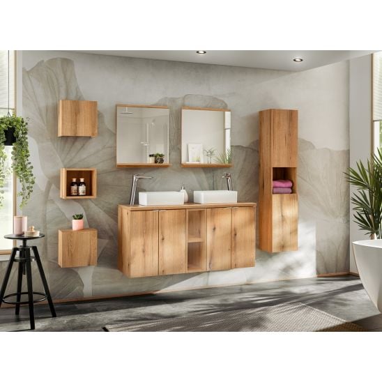 Készlet szekrény Comad Nova Cashmere NOVA CASHMERE 82-60-2S, mosdótál Comad Beyond BEYOND 5 WHITE ( E-6564 ), NOVA OAK 81-20-39, NOVA OAK A 89-80