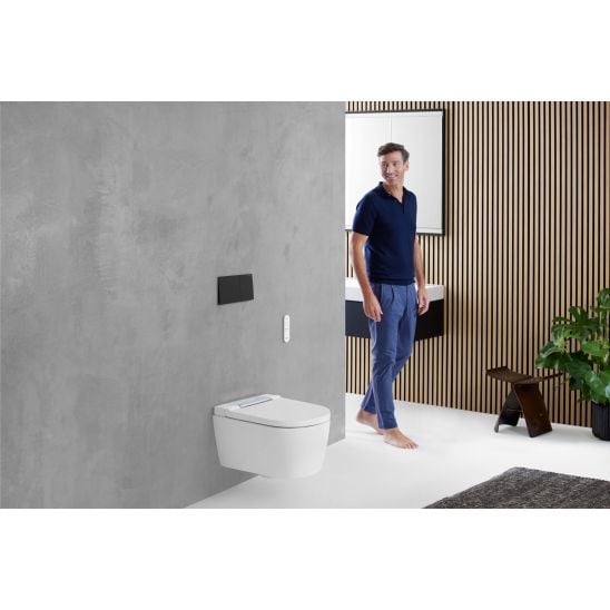 Készlet bidéfunkciós WC Geberit AquaClean Sela 146.220.21.1, beépíthető keret Geberit Duofix 111.320.00.6