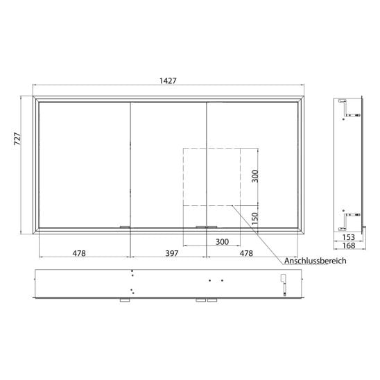 Készlet szekrény Kronenbach Cube 2.0 KB100229MB, keret rejtett tükör rögzítéséhez Kronenbach Cube 2.0 NU1000034NU