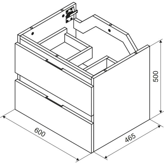 Készlet szekrénytest Excellent Tuto 2.0 MLEX.2172.600.WHBL, szekrény feletti pult Excellent Tuto 2.0 MLEX.2111.600.WH, MLEX.2151.600.01.WH
