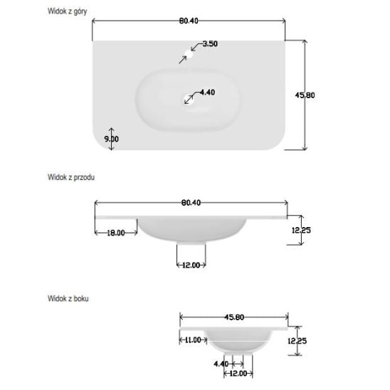 Készlet szekrény Comad Ovalia Cremona OVALIA CREMONA 82-80-46-2S, mosdótál Comad Pure PURE WHITE GLOSS UM 80-46