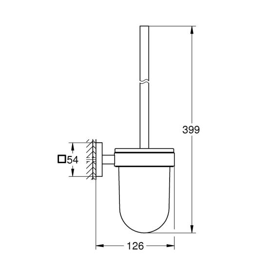 Készlet WC kefe Grohe Start Cube 40977DC0, ragasztó Grohe QuickGlue 41127000