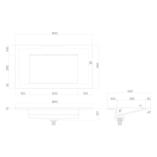 Készlet szekrény Oltens Lun 60033300, mosdótál Oltens Stila 40201000
