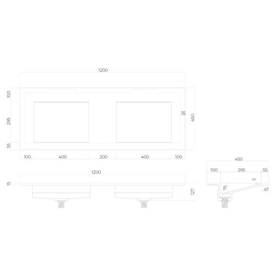 Készlet mosdótál Oltens Stila 40205000, szekrény Oltens Lun 60035000