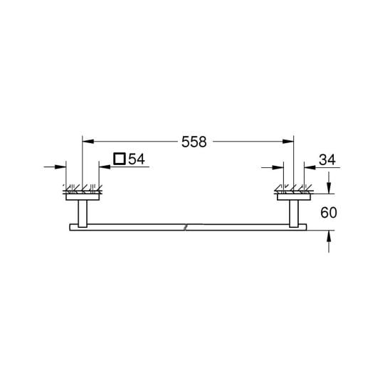 Készlet törölközőtartó Grohe Start Cube 41089DC0, ragasztó Grohe 41128000