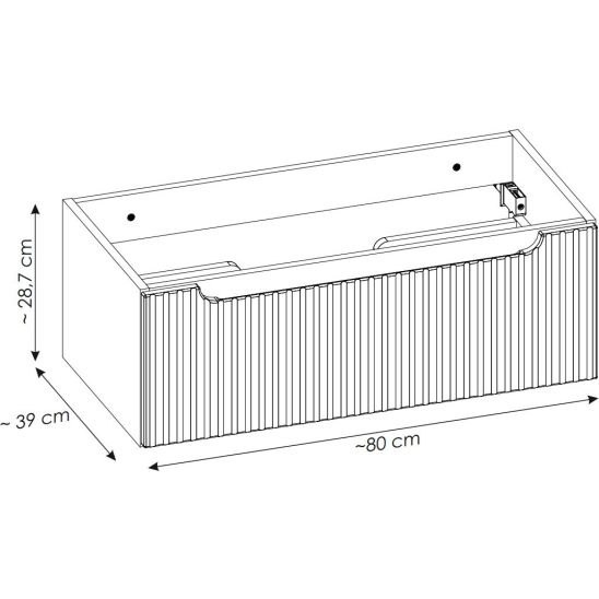 Készlet szekrény Comad Nova Cashmere NOVA CASHMERE 82-80-40-1S, pult Comad Nova Oak NOVA OAK A 89-80