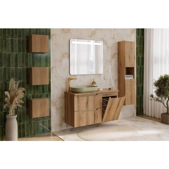 Készlet szekrény Comad Nova Coast Evoke NOVA COAST EVOKE 82-50-40-2S, mosdótál Comad Gaja UN-GAJA35-SW 78570A(35), NOVA OAK A 89-50