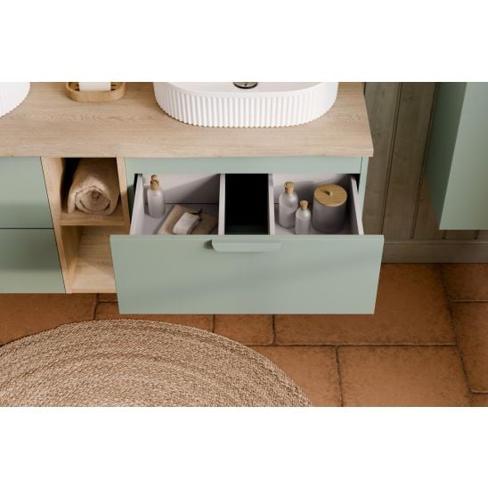 Készlet szekrény Comad Aster Green ASTER GREEN 82-60-46-2S, mosdótál Comad Smile UM-6252SMILE40DP, CREMONA 89-60-46 M