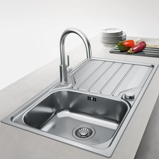 Készlet acél mosogató Franke Smart SRX 127.0720.295, konyhai csaptelep Franke Smart Glenda 115.0747.473