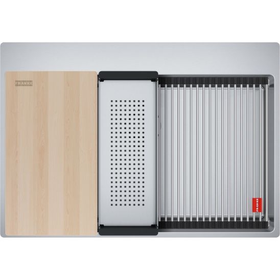 Készlet acél mosogató Franke Box 127.0749.857, konyhai csaptelep Franke Smart Glenda 115.0747.475